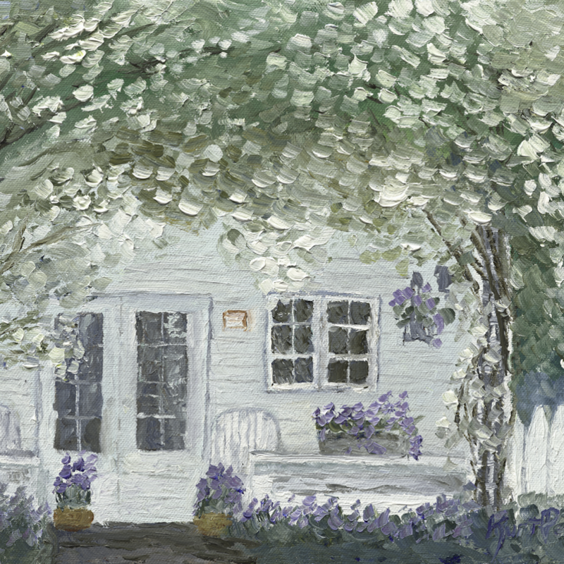 "Blooming House"<br/>
11x14 Oil<br/>
Feb 8, 2023